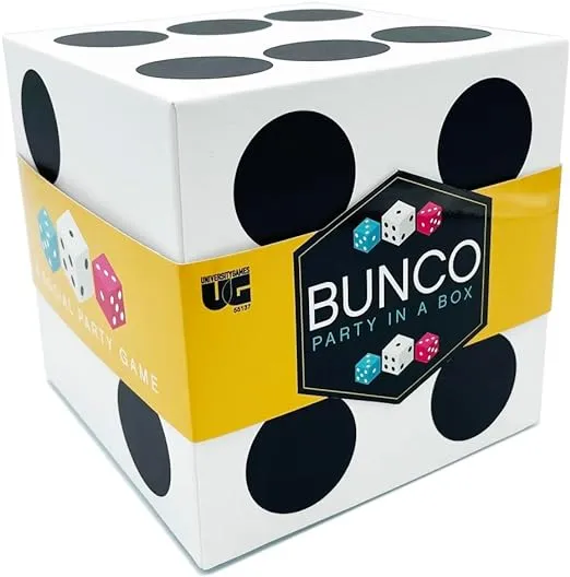 University Games | Bunco Party in a Box Game, for Ladies Night with The Girls, Complete with Fuzzy Die! for 2 to 12 Players Ages 8 and Up, White