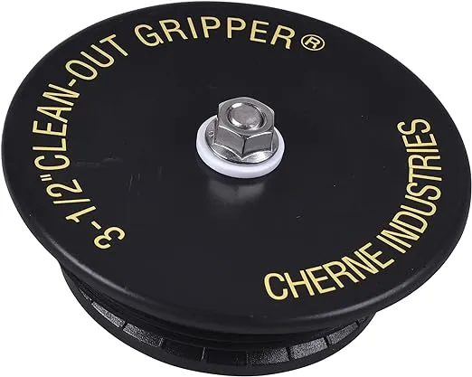 Cherne 270138 Gripper 3-1/2 in. Black Mechanical Clean Out Plug, Black