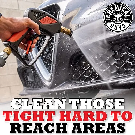 Chemical Guys EQP402 Snubby Pressure Washer Gun, Foam Cannon Attachment, For Gas & Electric Pressure Washers