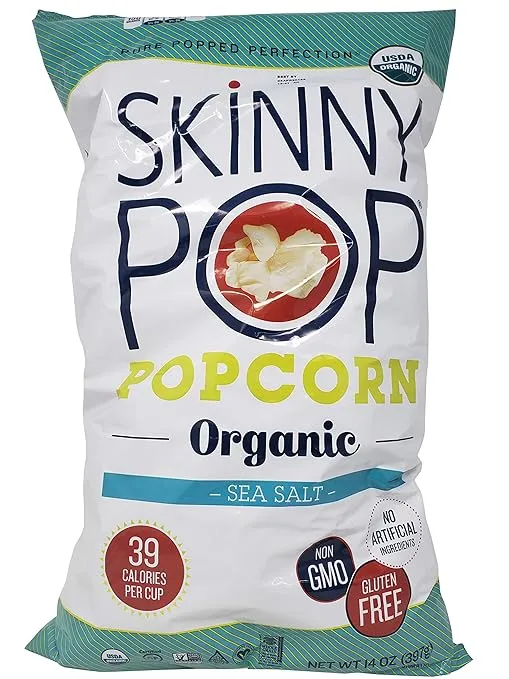 Skinny Pop Organic Popcorn Sea Salt Pure Popped Perfection 14 OZ