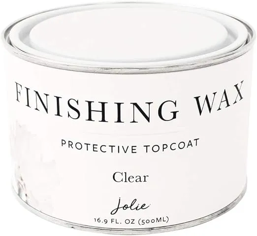 Jolie Finishing Wax - Protective topcoat Paint - Use on interior furniture, cabinets, walls, home decor and accessories - Odor-Free, Non-Hazardous - Clear - 500 ml
