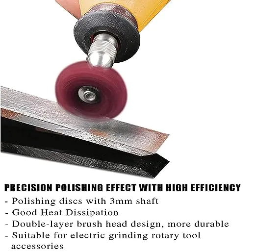 100Pcs Abrasive Buffing Wheels, 1 Inch Buffing Polishing Wheel Set with 1/8 Inch Shank, 20Pcs Each of 80 150 240 400 600 Grit Scouring Pad Abrasive Wheel for Power Rotary Tool, Rust Removal, Polishing