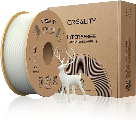 Official 3D Printer Filament Hyper PLA Filament, Creality PLA 3D Printing Filament for High-Speed Printing, Durable and Resistant, Smooth, Dimensional Accuracy +/-0.02mm, 2.2lbs/Spool (White)