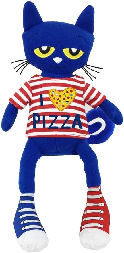 MerryMakers Pete The Cat Pizza Party Soft Plush Blue Cat Stuffed Animal Toy, 14.5-Inch, from James Dean's Pete The Cat Book Series, Multi (1868)