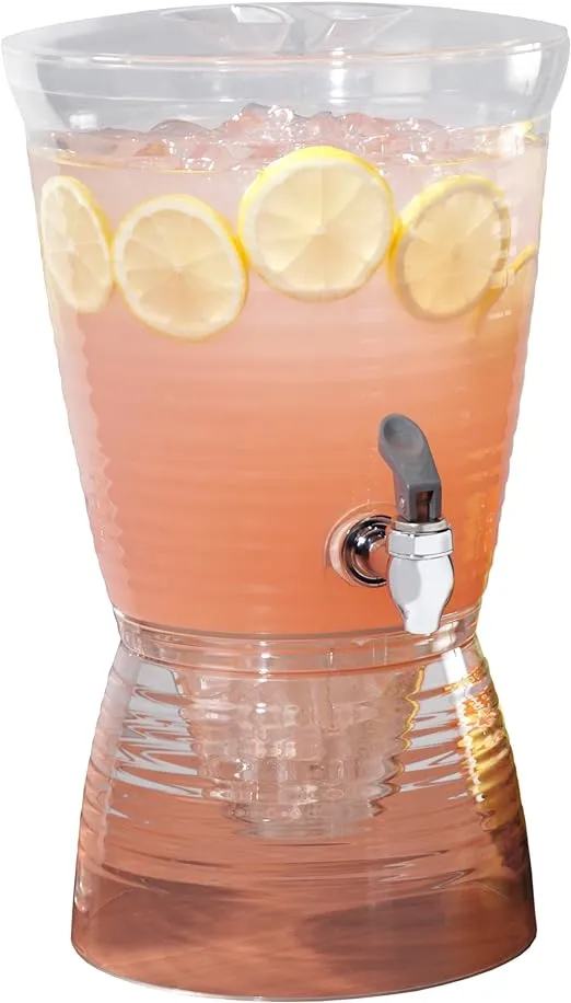 CreativeWare 1.5-Gallon Bark Beverage Dispenser, 1.5 Gallon, Clear