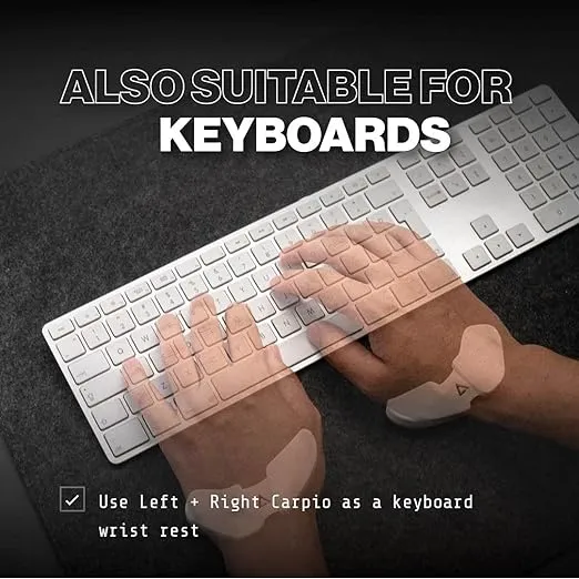 DELTAHUB Carpio 2.0 - Right-Handed Truly Ergonomic Wrist Rest for Mouse, Carpal Tunnel Support, Pain Relief, Anti-Fatigue, Easy Glide, Sleek, Office Computer, Laptop, Gaming - Small, Grey