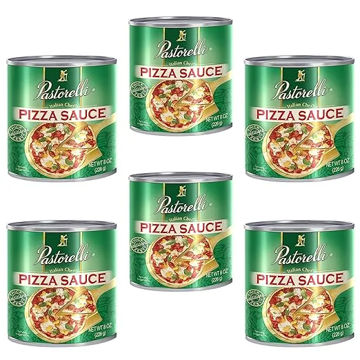 Pastorelli Pizza Sauce, Original Authentic Italian Pizza Sauce with Extra Virgin Olive Oil and Pecorino Romano Cheese Shredded, Since 1952 Family Pizza Sauce Recipe, 8 Ounce, 6-Pack