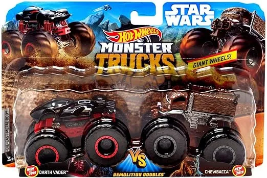 Hot Wheels Monster Trucks Demolition Doubles Star Wars Edition Darth Vader VS Chewbacca