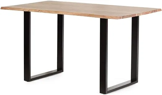 Christopher Knight Home Dining Table, Black + Natural, 31D x 55W x 30H in