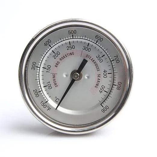 BBQ Grill Temperature Gauge Waterproof Large Face for Kamado Grill Joe Barbecue Charcoal Grill Stainless Steel 150-900°F Cooking Thermometer for Oven Wood Stove Accessories Tool Set Up Easy