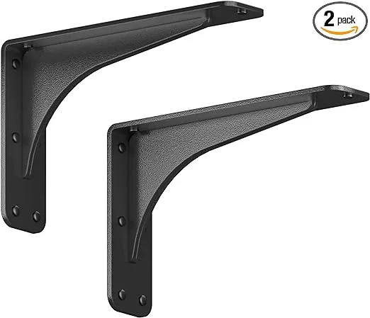 Starby Gladiator Series Solid Heavy Duty Welded 500 Lb Low Profile Granite Countertop Support Shelf Brackets Floating Shelf Discrete Slim 500 LB Capacity (2 Pack) (7" x 11" x 2.5")