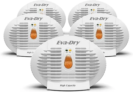 Eva-Dry E-500 5-pack Wireless, Portable & Powerful Mini Dehumidifier. Energy Efficient, Renewable Moisture Absorber. Perfect for Closets, Pantries, Boat’s, Kegerator & Storage.