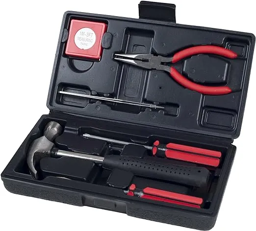 Stalwart - 75-HT1007 Household Hand Tools, Tool Set - 6 Piece by , Set Includes – Hammer, Screwdriver Set, Pliers (Tool Kit for the Home, Office, or Car) Black