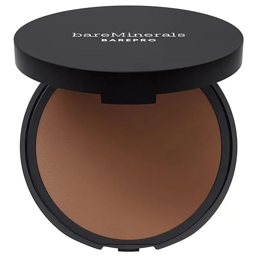 bareMinerals Barepro 16HR Skin-Perfecting Powder Foundation, Matte Pressed Powder Foundation Full Coverage with Plant-Based Squalene, Oil Control, Vegan
