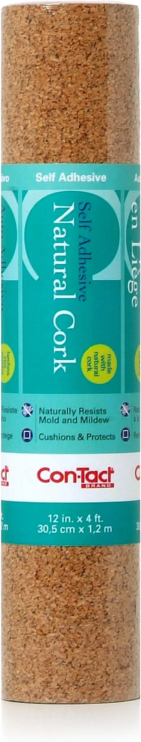 Con-Tact Brand Cork Roll, Self-Adhesive, 12" x 4'