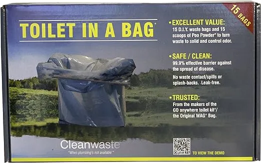 Cleanwaste Toilet in a Bag - DIY Kit 15 pack