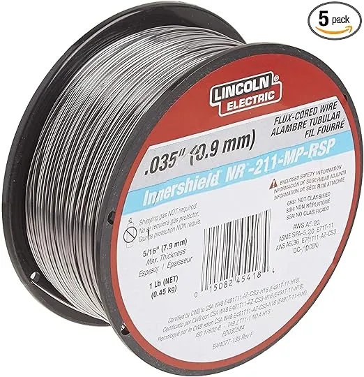 Lincoln Electric ED030584 Inner Shield NR-211 Flux-Core Welding Wire, .035-In. - Quantity 5
