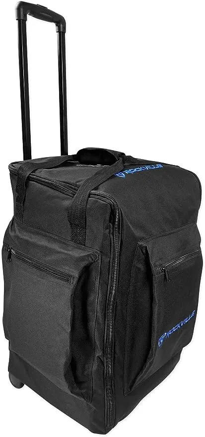 Rockville Rolling Travel Bag+Wheels & Handle 4 Large Lights (RLB50)
