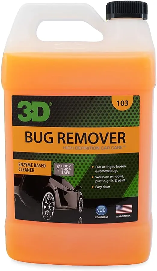 3D Bug Remover - All Purpose Exterior Cleaner & Degreaser to Wipe Away Bugs on Plastic, Rubber, Metal, Chrome, Aluminum, Windows & Mirrors, Suitable for use on Car Paint, Wax & Clear Coat (Gallon)