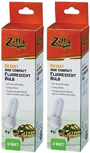 Zilla (2 Pack) Mini Compact Desert Fluorescent Bulb, 6 Watt