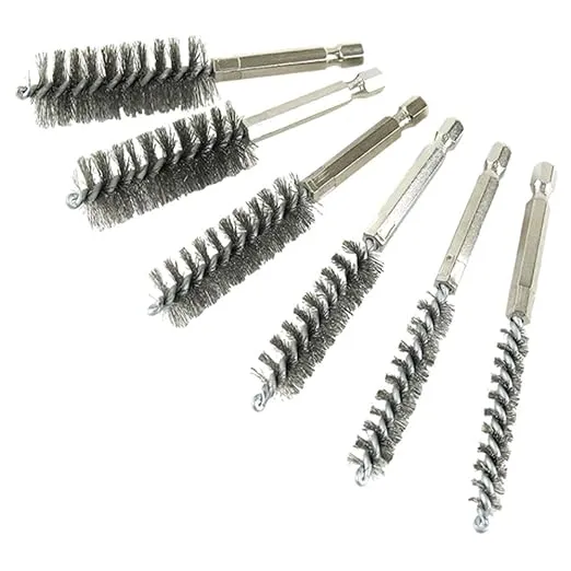 Innovative Products of America (8080) 6 Piece Twisted Wire Stainless Steel Bore Brush Set for Cleaning Tubes, Ports, Bearings and More