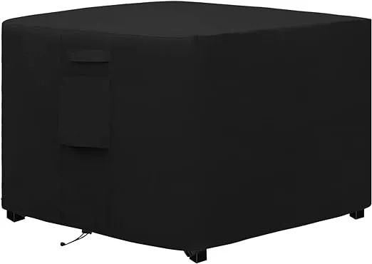 Easy-Going Outdoor Fire Pit Cover Square 44" Lx44 Wx24 H, Durable Outdoor Gas Firepit Cover, Waterproof and Weatherproof Cover for Fire Pit, Black