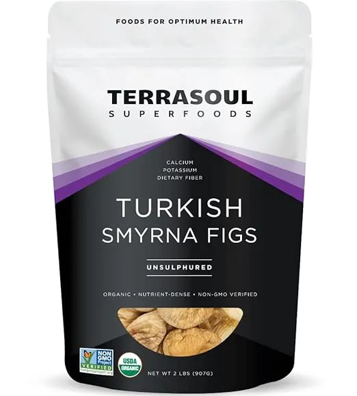 Terrasoul Superfoods Organic Smyrna Turkish Figs, 2 Lbs - No Added Sugar | Unsulphured | Perfectly Dried