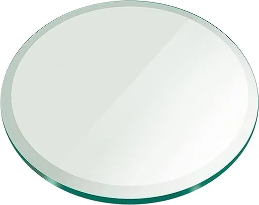 26" Inch Round Glass Table Top 1/2" Thick Tempered Beveled Edge by Fab Glass and Mirror