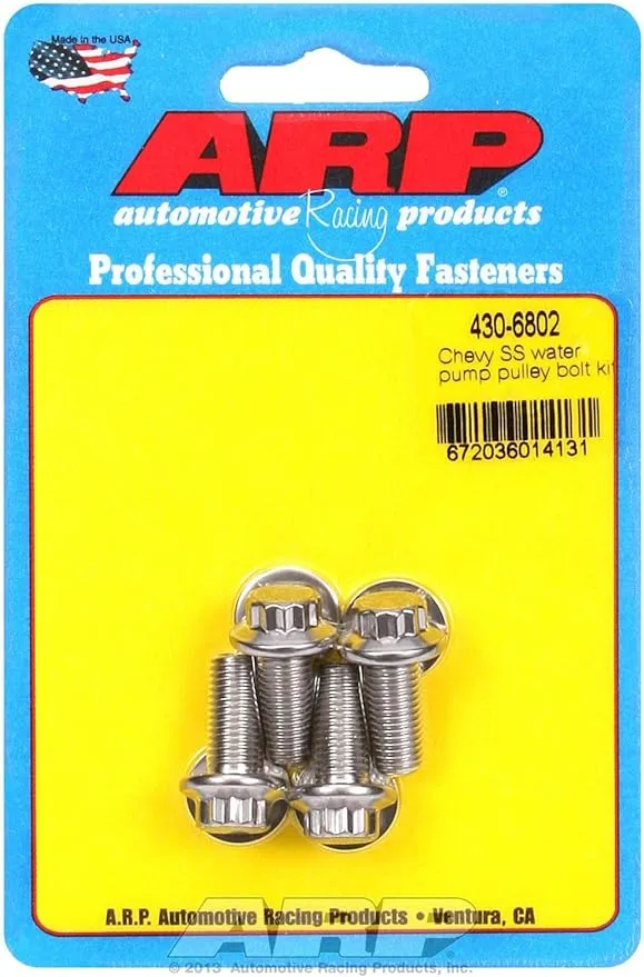 ARP 4306802 Stainless Steel 3-Piece Lower Water Pump Pulley Bolt Kit
