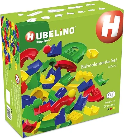 Hubelino 55 Piece Run Elements - The Original Marble Run Expansion Set - Made in Germany