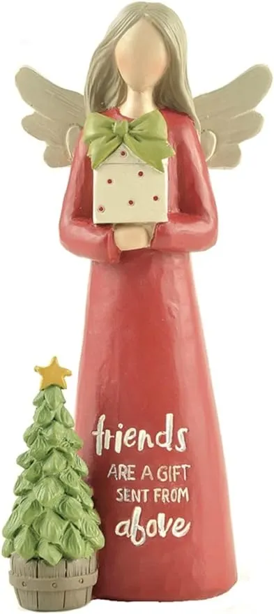 Blossom Bucket Friends are A Gift Christmas Angel Decoration, Multi-Color