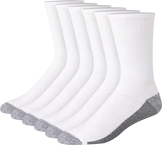 Hanes Men's Max Cushioned Crew Socks, Moisture-Wicking with Odor Control, Multipack