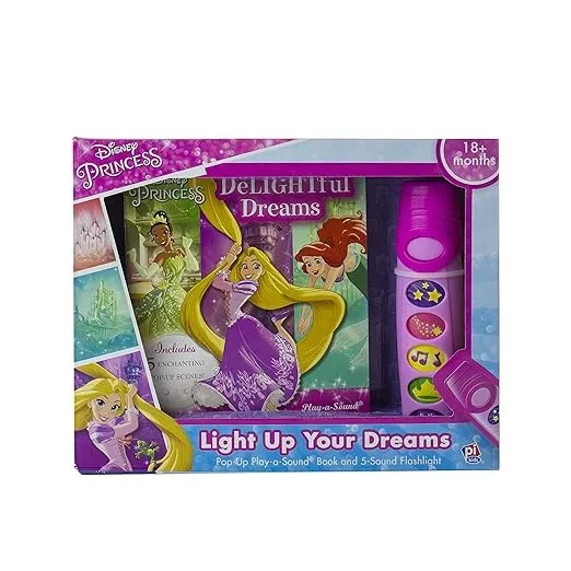 Disney Princess - DeLIGHTful Dreams - Pop-Up Board Book Book and Sound Flashlight Toy - PI Kids (Play-A-Sound)