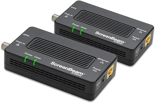 ScreenBeam Bonded MoCA 2.0 Network Adapter for High Speed Internet, Ethernet Over Coax - Starter Kit (Model: ECB6200K02)