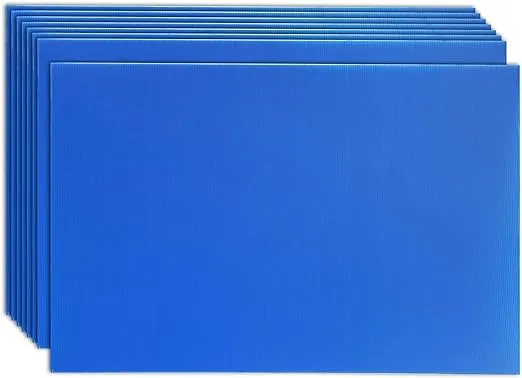 8 Pack Corrugated Plastic Yard Signs 24x36 for Outdoor, Open House, Birthday, Lawn, Foam Poster Board with 4mm Blank Surface (Blue)