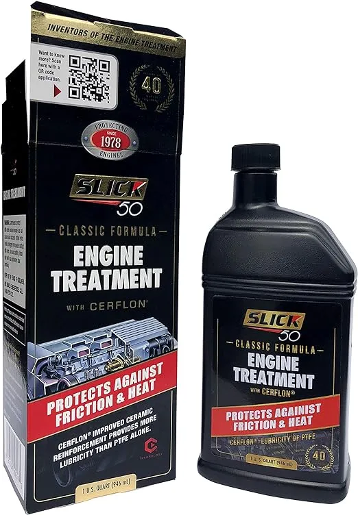 Slick 50 Original Classic Engine Treatment with Cerflon, Ceramic Protection Against Friction and Heat, 32 fl. oz, 1 Pack