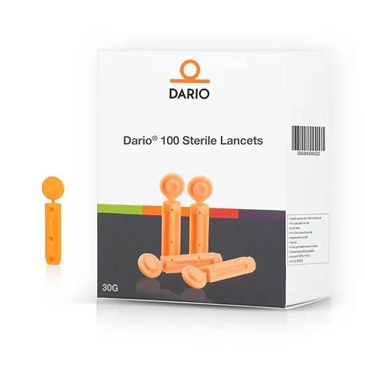 Dario 100 Sterile Lancets - Use only with Dario Glucose Monitor (30 Gauge)