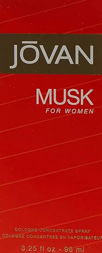 Jovan Musk Eau de Cologne Concentrate Spray, Sexy Cologne for Women, Vegan Formula, 3.25oz