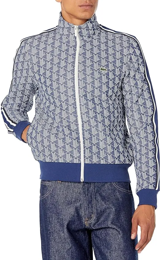 Lacoste Men's Paris Monogram Zip Up Sweatshirt