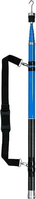 Jonard Tools RDT-18K - 18 ft Telescoping Extension Pole - High-Density Fiberglass and Enamel Coating, Includes C Hook, K Hook, Adapter, Strap, and Carrying Pouch