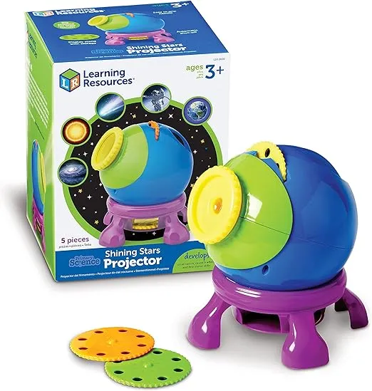 Learning Resources Shining Stars Projector, Solar System Space Toy Set, 5Piece Set, Ages 3+, Multicolor, Model:LER2830