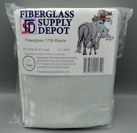 1708 Fiberglass 45/45 DBM Biaxial 50" Inch Wide - 3 FEET Long - 1 Yard