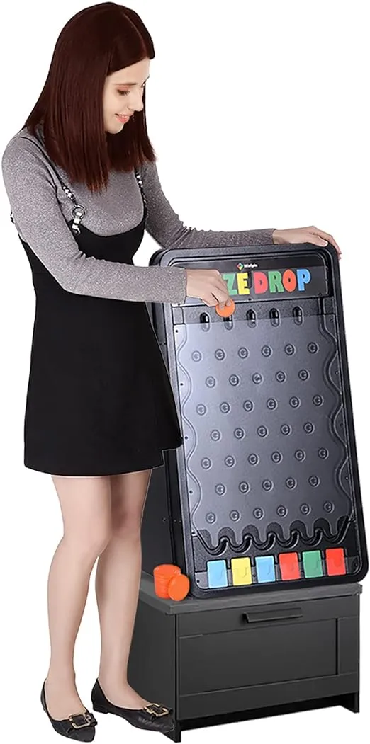WinSpin 30" Prize Drop Board Foldable Stand Disk Drop Board Game Customizable 6 Slots with 10 Pucks for Carnival Tradeshow Party, (19"x30")