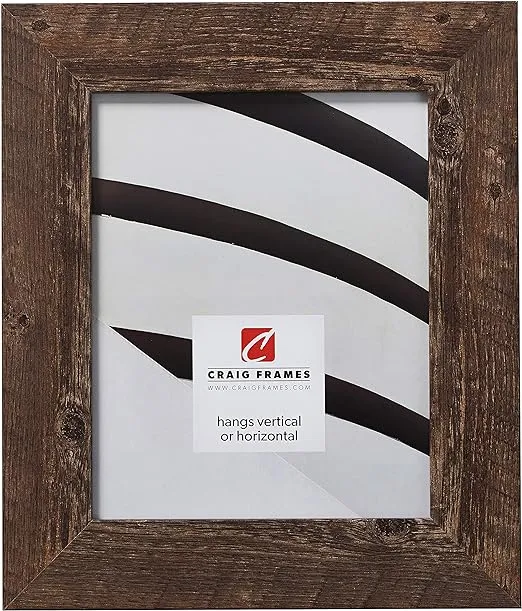 Craig Frames American Barn, Faux Barnwood Picture Frame, Brown Oak, 17 x 22 Inch