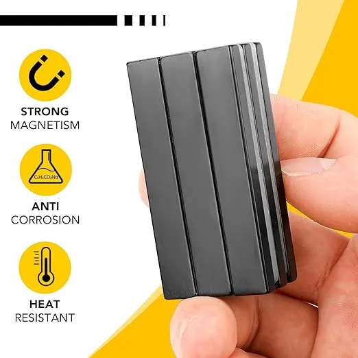 DIYMAG 12 Pack Waterproof Neodymium Bar Magnets with Epoxy Coating, Powerful Permanent Rare Earth Magnets, with Double-Sided Adhesive - 60 x 10 x 3mm, Pack of 12