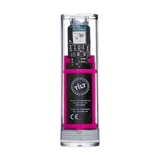 Tilt Wireless Pink Hydrometer and Thermometer: Patented Brewing Technology for Precision Monitoring & Control for Fermentation of Beer, Wine, Cider, Mead & More