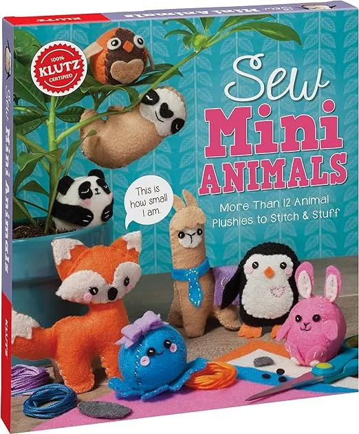 Sew Mini Animals (Klutz Craft Kit) 8" Length x 1.5" Width x 9" Height