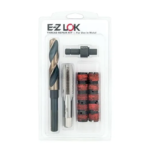 E-Z LOK EZ-329-6 Thread Repair Kit for Metal Carbon Steel Threaded Inserts 3/8-16 and Installation Tools