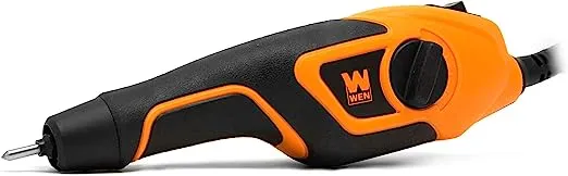WEN 21D Variable-Depth Carbide-Tipped Engraver for Wood and Metal , Lightweight, Variable Speed, Compact, Orange