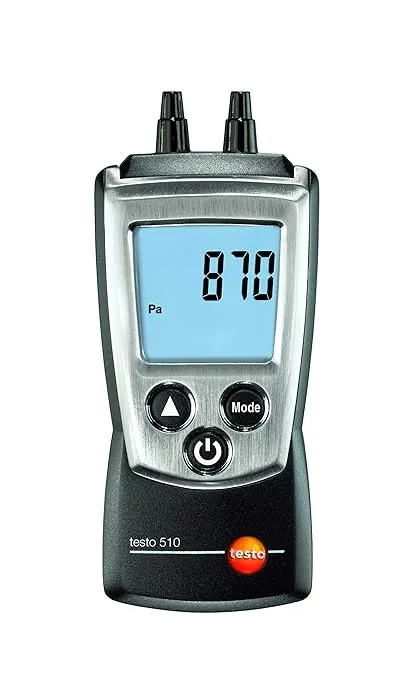 testo 510 Digital Manometer I Dual-Port Differential Pressure Meter for air Conditioning Systems and Ventilation ducts